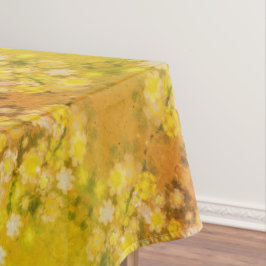 レトロフローラ抽象芸術塩水色パターン テーブルクロス