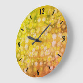 レトロフローラ抽象芸術塩水色パターン ラージ壁時計 (傾斜)