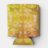 レトロフローラ抽象芸術塩水色パターン 缶クーラー (裏面)