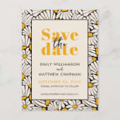 レトロフローラ日付の結婚発表を保存 案内ポストカード (正面)