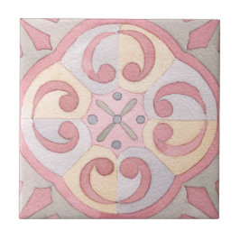 レトロフローラ水カラーパターンボヘミアンのアートワーク タイル