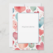 レトロフローラ水彩写真バレンタインデーカード ノートカード (裏面)