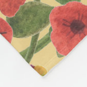 レトロフローラ水彩：タイムレスエレガンス フリースブランケット (角)