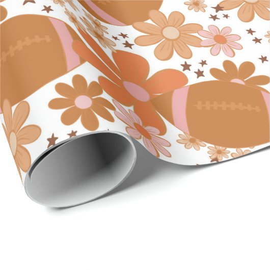 レトロフローラ秋の秋ビーズサッカーパターン ラッピングペーパー (ロールコーナー)