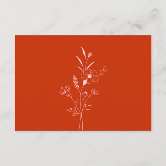 レトロフローラ結婚のQRコードRSVP詳細 エンクロージャーカード (裏面)