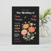 レトロフローラ結婚式招待状 招待状 (スタンド正面)