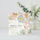 レトロフローラ結婚式招待状 招待状 (スタンド正面)