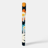 レトロフローラ花ブルーオレンジホワイトグルーヴィー Case-Mate iPhoneケース (裏面 / 右)