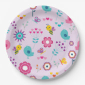 レトロフローラ花鳥動物紙プレート ペーパープレート (正面)