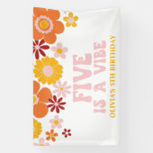 レトロフローラ5はヴィベ5番目の誕生日バナー 横断幕 (縦)