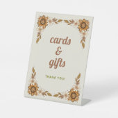 レトロフローラ |ブライダルシャワーカードとギフト 台座サイン (正面)