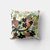 [レトロフローラ]数々のカラー植物図デザイン クッション (正面)