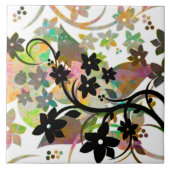 [レトロフローラ]植物グ多彩ラフィックデザイン タイル (正面)