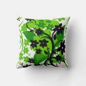 [レトロフローラ]緑の植物グラフィックデザイン クッション (裏面)