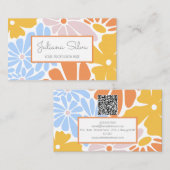 レトロフローラ（QR付き） 名刺 (正面/裏面)