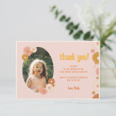 レトロフローラGroovy 3nd誕生日サンキューカード サンキューカード (スタンド正面)