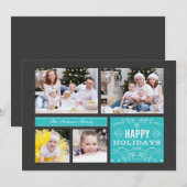 レトロフ数々のォトハッピーホリデイズカード シーズンカード (正面/裏面)