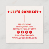 レトロブはっきりしたルー70ズボホグルーヴィ市松模様にトレンディー スクエア名刺 (裏面)