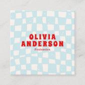 レトロブはっきりしたルー70ズボホグルーヴィ市松模様にトレンディー スクエア名刺 (正面)