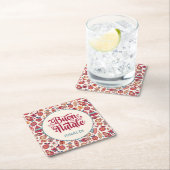 レトロブオンナターレパーソナライズされた スクエアペーパーコースター (インサイチュ)