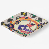 レトロブギーウギーパーティー紙プレート ペーパープレート (傾斜あり)