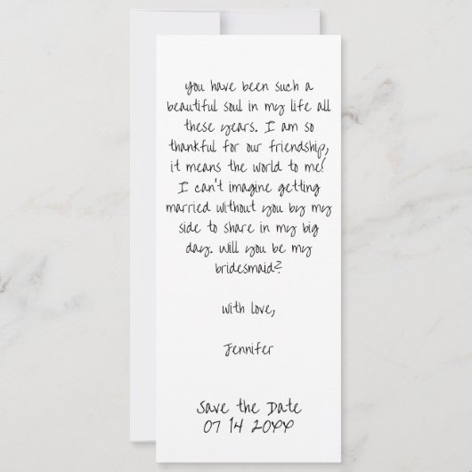 レトロブックマーク3フォトストリップブリデスメイド提案 セーブザデート (裏面)