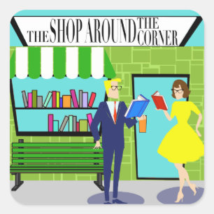 レトロブックラバーズシール スクエアシール