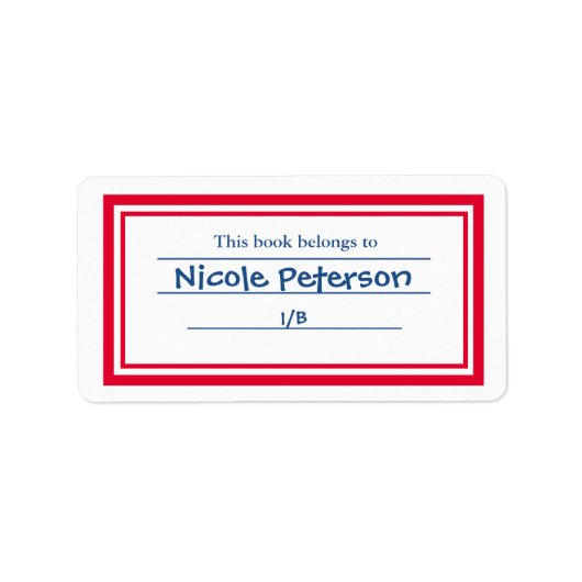 レトロブックラベル先生 ラベル (正面)