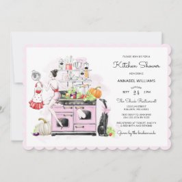 レトロブライダルキッチンシャワー 招待状