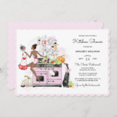 レトロブライダルキッチンシャワー 招待状 (正面/裏面)