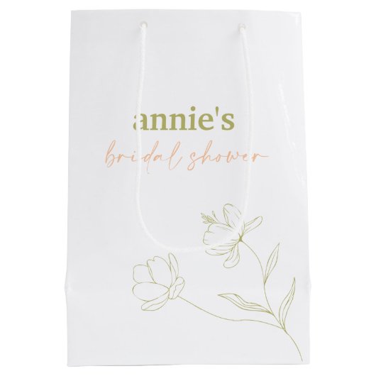 レトロブライダルシャワーギフトお気に入りスワッグバッグA115 ミディアムペーパーバッグ (裏面)