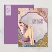 レトロブライダルシャワーティーパーティー保存日 案内ポストカード (正面/裏面)