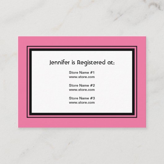 レトロブライダルシャワーレジストリカード エンクロージャーカード (正面)