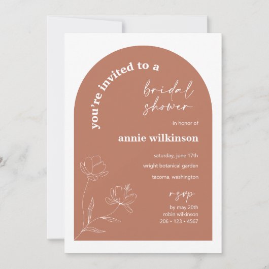 レトロブライダルシャワー招待結婚式 招待状 (正面)