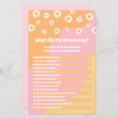 レトロブライダルシャワー新郎は何とゲームを言った (正面/裏面)