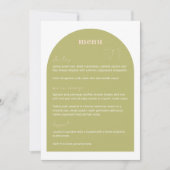 レトロブライダルシャワー結婚フードディナーメニューA115 招待状 (正面)