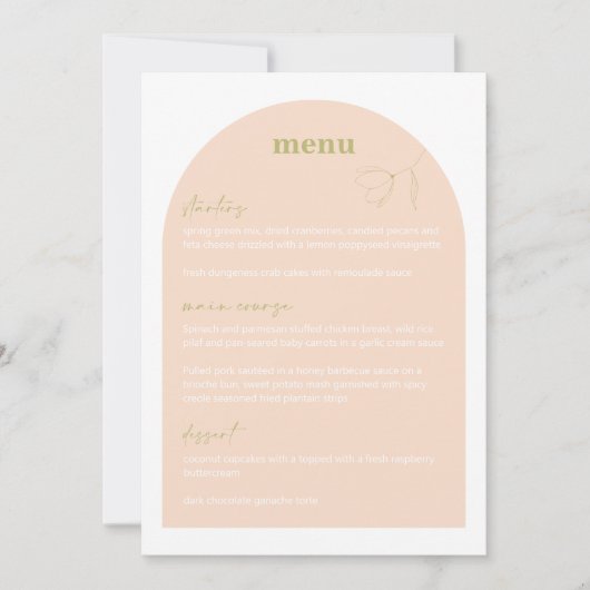 レトロブライダルシャワー結婚フードディナーメニューA115 招待状 (正面)