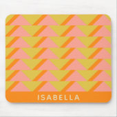 レトロブライトイエローオレンジジオメトパーソナライズされたリ マウスパッド (正面)