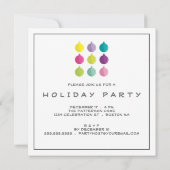 レトロブライトオーナメントカラフルホリデーパーティー 招待状 (裏面)