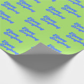 レトロブライトライムとブルーハッピーオールデイズ ラッピングペーパー (角)