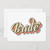 レトロブライドBabes、バチェロレッテブライダルパーティギフト インビテーションポストカード (正面/裏面)