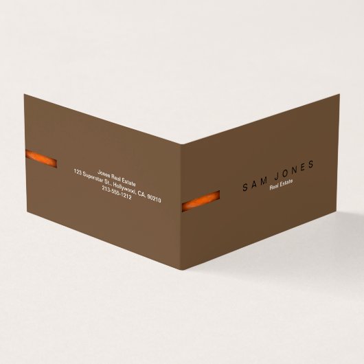 レトロブラウンおよびオレンジの名刺 名刺 (外部)