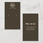 レトロブラウンイヤリングジュエリーロゴ名刺 名刺 (正面/裏面)