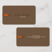 レトロブラウンオレンジ名刺 名刺 (正面/裏面)