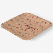 レトロブラウンボホお洒落パーソナライズされた誕生日 ペーパープレート (傾斜あり)