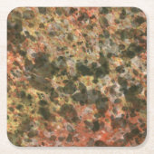 レトロブラウンマーブル飲み物用コースター スクエアペーパーコースター (正面)