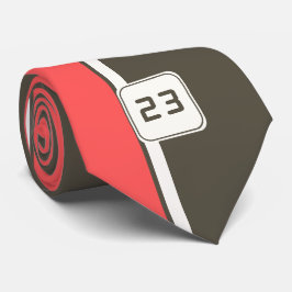 レトロブラウンレッドレーシングバーチカルストライプ ネクタイ