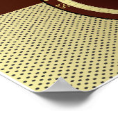 レトロブラウン及び金ゴールドアンティーク無線機 ポスター (角)