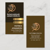 レトロブラウン層金ゴールドタブ宗教魚省 名刺 (正面/裏面)