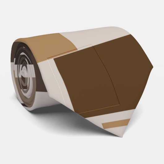レトロブラウン幾何学模様男性の首のネクタイ ネクタイ (ロール)